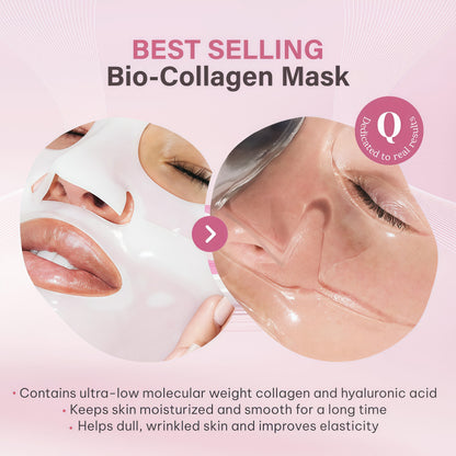 Bio-Collagen Face Mask Overnight – Hydrating Korean Sheet Mask – Niacinamide & Low Molecular Collagen – Firming & Smoothing Skincare for All Skin Types