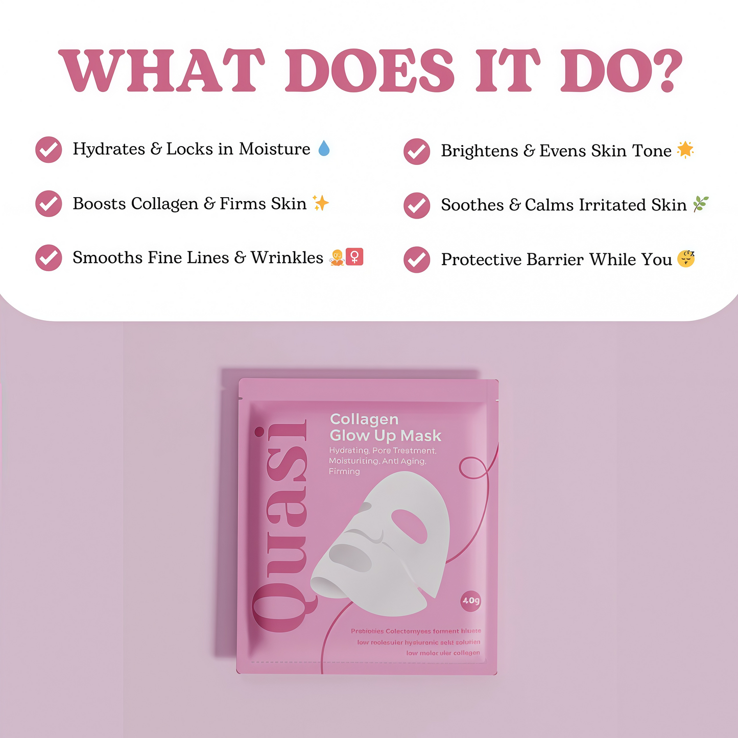 Bio-Collagen Face Mask Overnight – Hydrating Korean Sheet Mask – Niacinamide & Low Molecular Collagen – Firming & Smoothing Skincare for All Skin Types